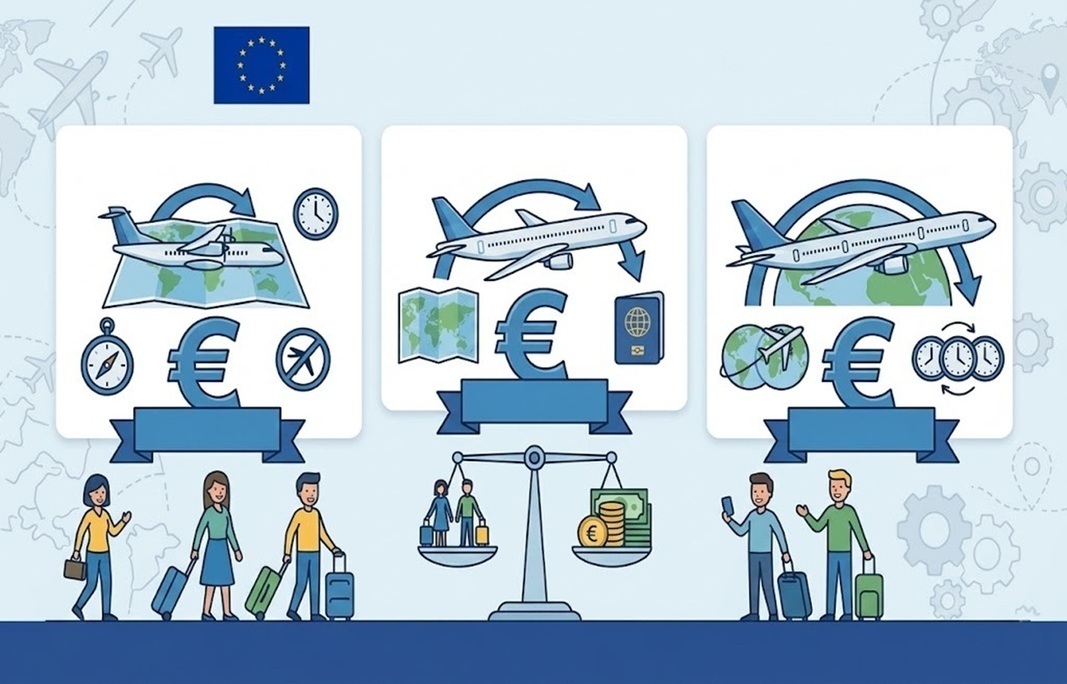 EU passenger compensation under Regulation EC 261/2004: &euro;250 for flights up to 1,500 km, &euro;400 for flights between 1,500 and 3,500 km, &euro;600 for flights over 3,500 km