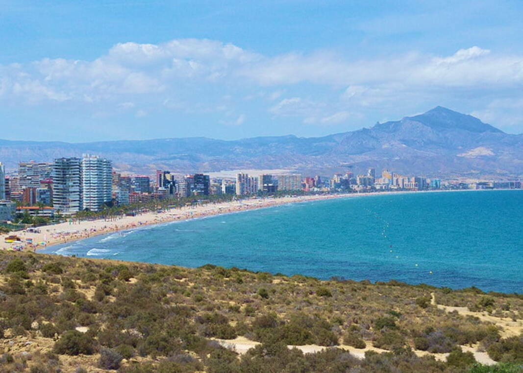 Wide sandy Playa de San Juan beach on the Costa Blanca